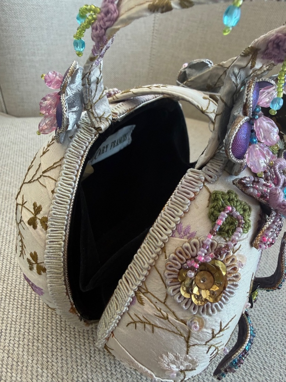 NWT Vintage Mary Frances Beaded Hard Case Clutch - Picture 4 of 5